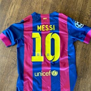 FC Barcelona 2014-2015 Home Retro Jersey Champions League Edition - Messi #10